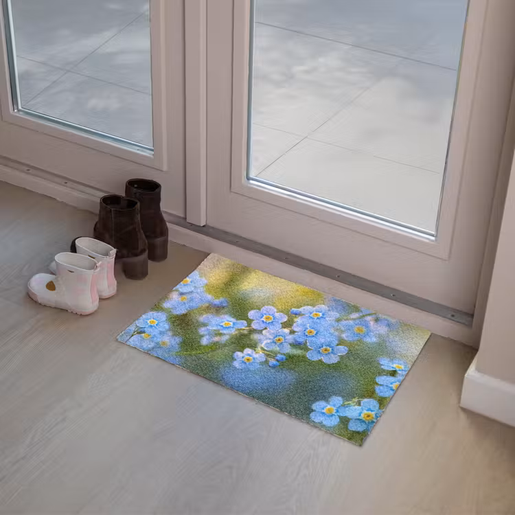 Bloemetjes - Blauw - Vergeet mij nietjes Deurmat klein -sfeer3
