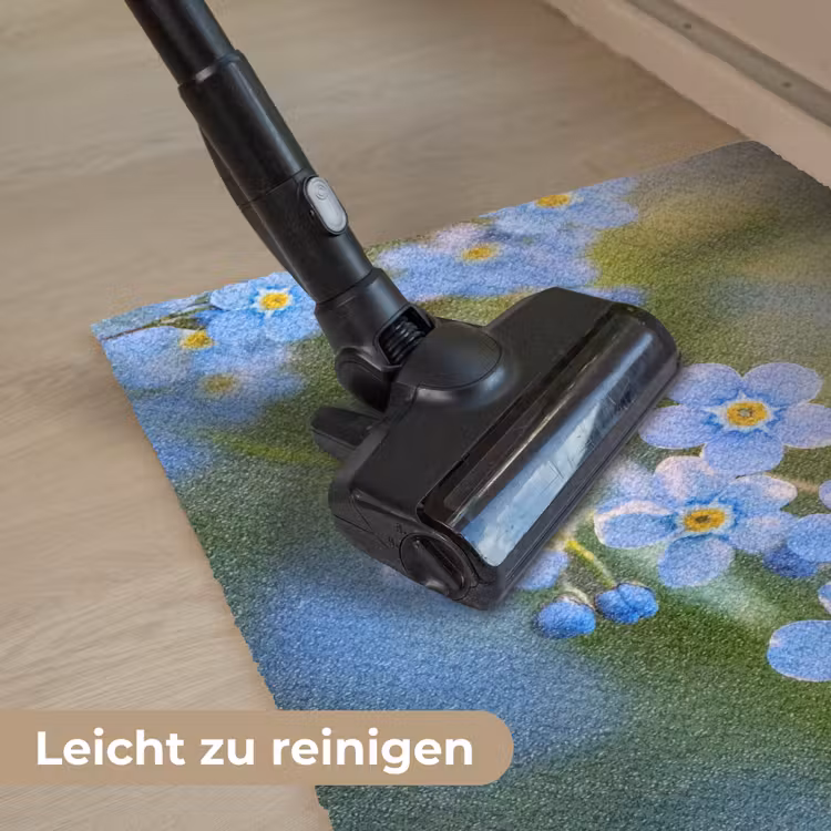 Bloemetjes - Blauw - Vergeet mij nietjes Deurmat klein -reinigen_DE