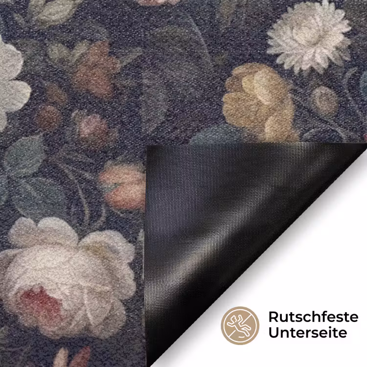 Bloemen - Boeket - Botanisch - Vintage - Donkere achtergrond Deurmat klein -antislip_DE