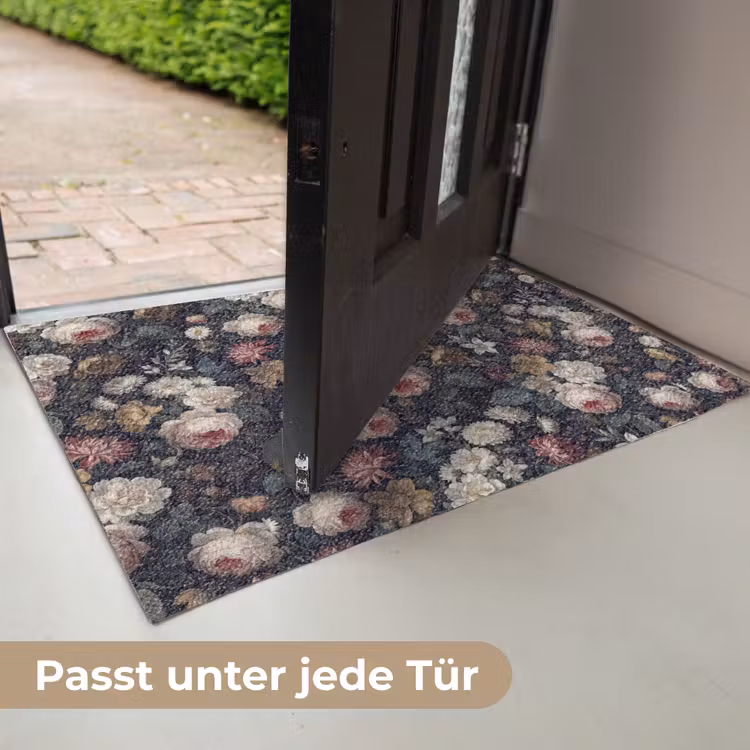 Bloemen - Boeket - Botanisch - Vintage - Donkere achtergrond Deurmat klein -USP_DE