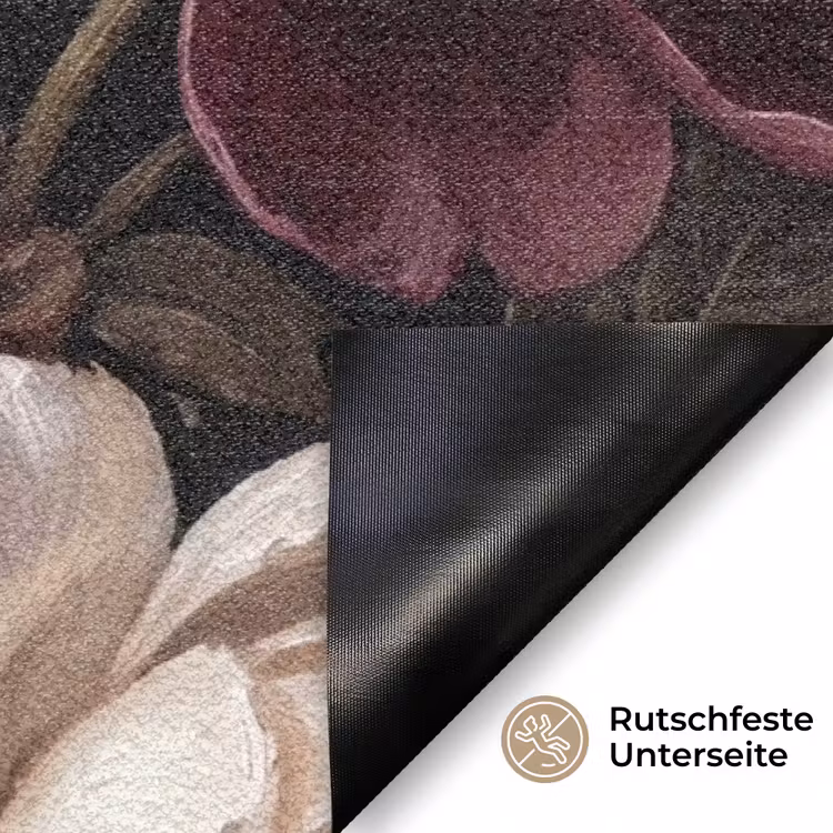 Bloemen - Boeket - Klassiek - Donker - Rood Deurmat klein -antislip_DE
