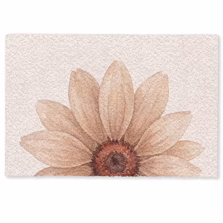 Bloemen - Bloemblad - Natuur - Aquarel - Beige Deurmat klein -zkaufland3d