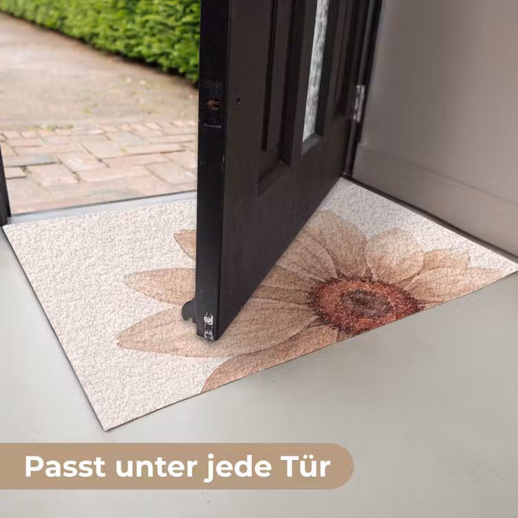 Bloemen - Bloemblad - Natuur - Aquarel - Beige Deurmat klein -USP_DE