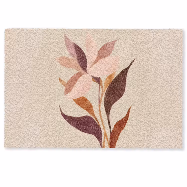 Bloemen - Blaadjes - Minimalistisch - Roze Deurmat klein -zkaufland3d