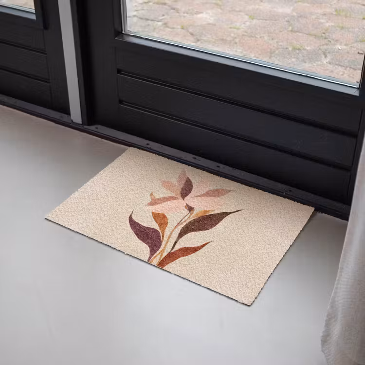 Bloemen - Blaadjes - Minimalistisch - Roze Deurmat klein -sfeer2