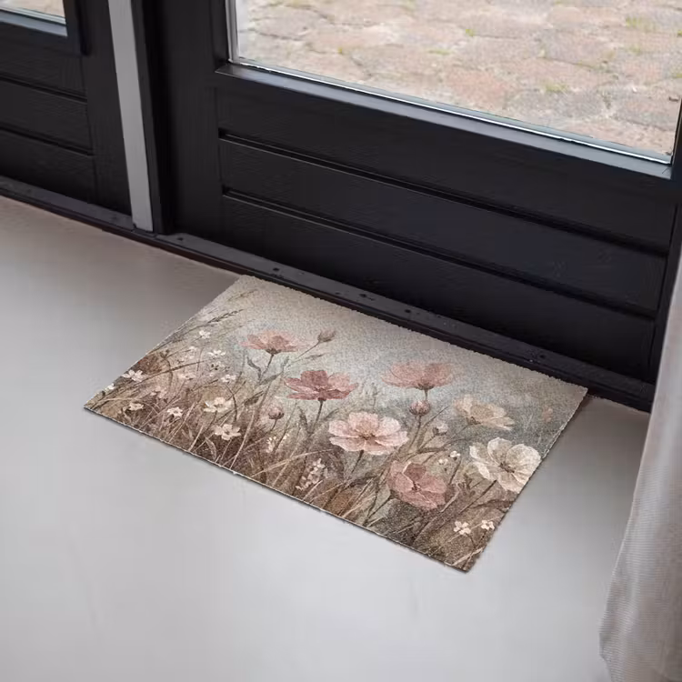 Bloemen - Botanisch - Schilderij - Pastel - Rustiek Deurmat klein -sfeer2