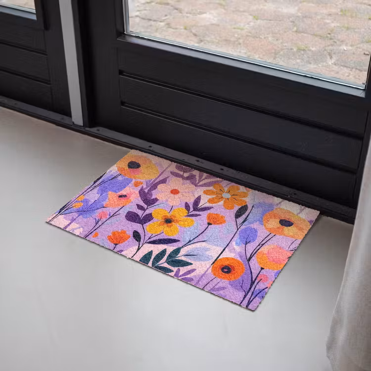 Bloemen - Kleurrijk - Bladeren Deurmat klein -sfeer2