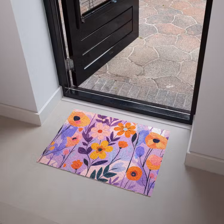 Bloemen - Kleurrijk - Bladeren Deurmat klein -sfeer5