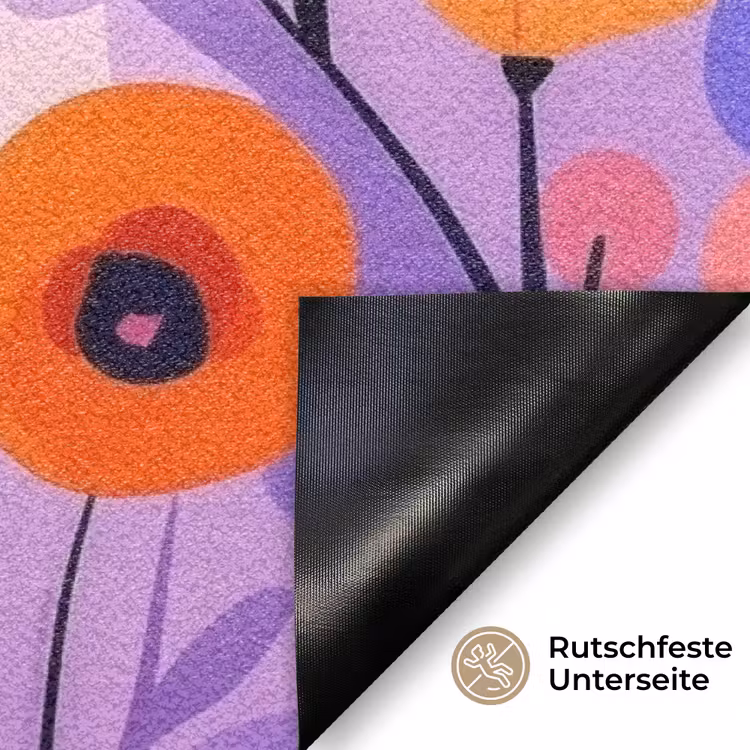 Bloemen - Kleurrijk - Bladeren Deurmat klein -antislip_DE