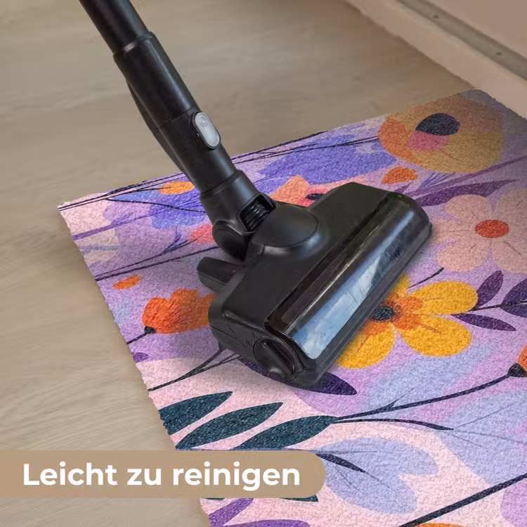 Bloemen - Kleurrijk - Bladeren Deurmat klein -reinigen_DE