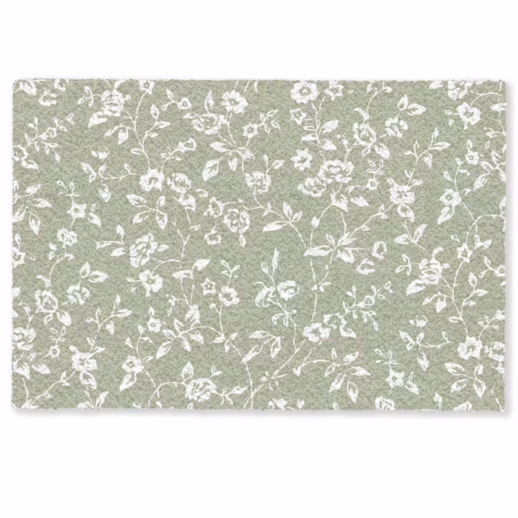 Bloemen - Print - Groen - Wit Deurmat klein -zkaufland3d