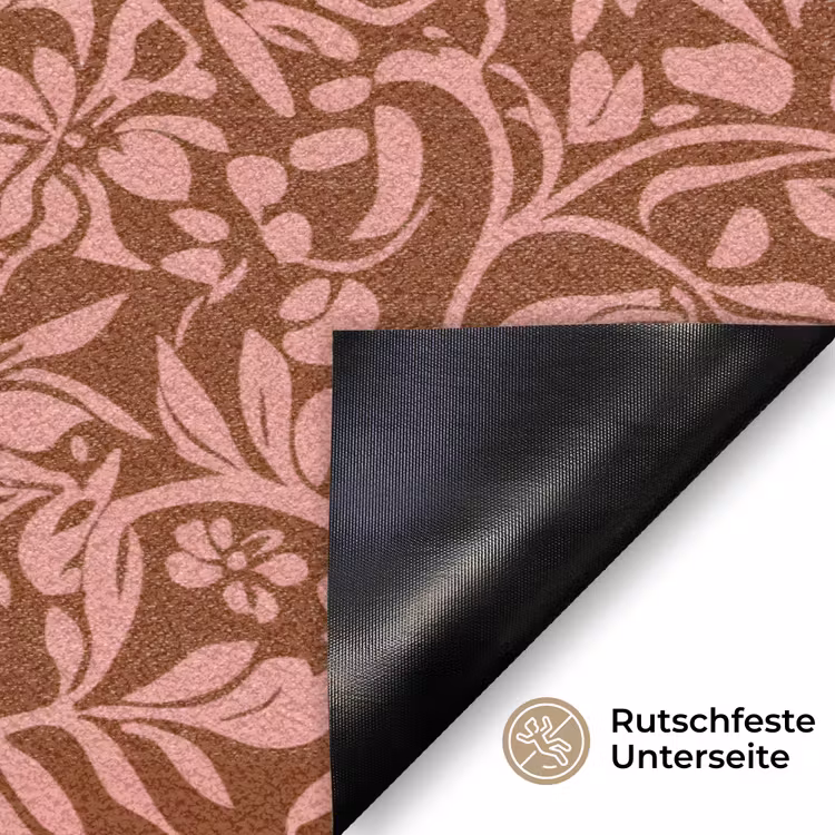 Bloemen - Print - Roze Deurmat klein 898 -antislip_DE