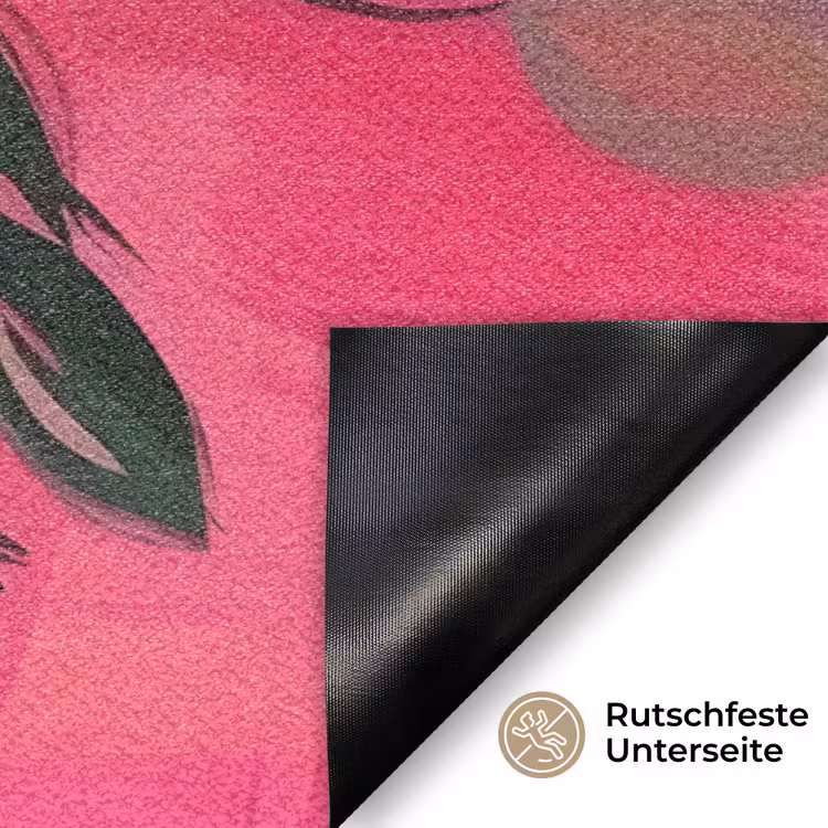 Bloemen - Verf - Roze Deurmat klein -antislip_DE