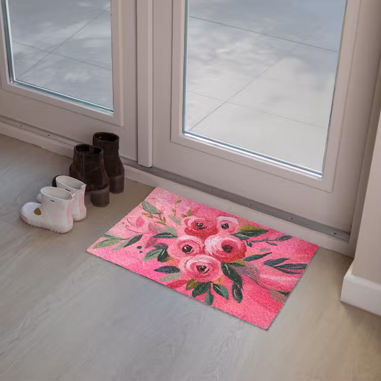 Bloemen - Verf - Roze Deurmat klein -sfeer3
