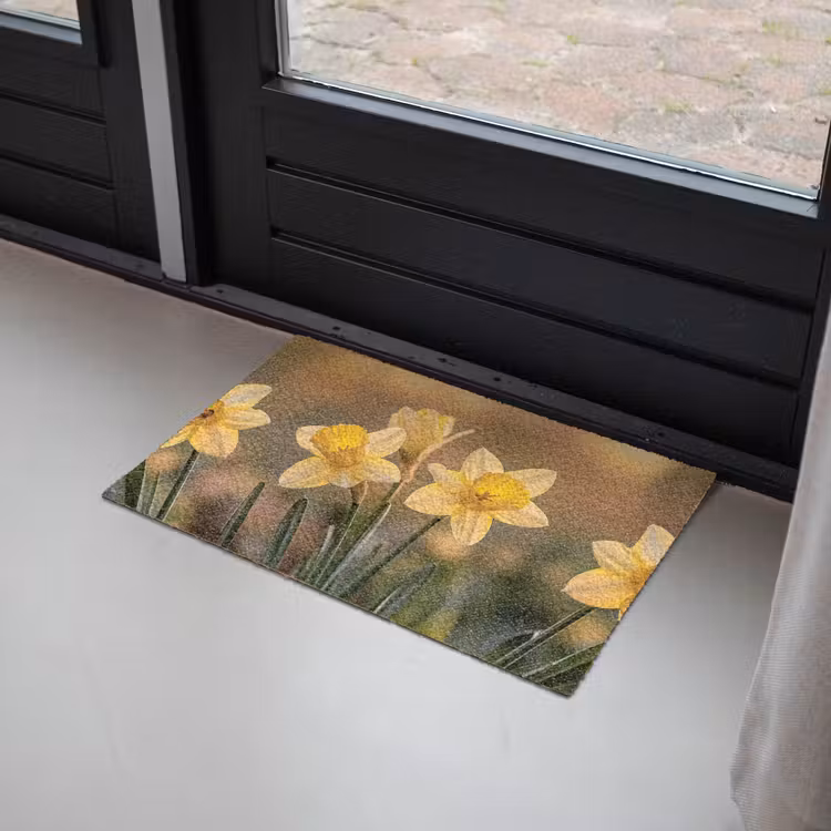 Bloemen - Geel - Wazig Deurmat klein -sfeer2