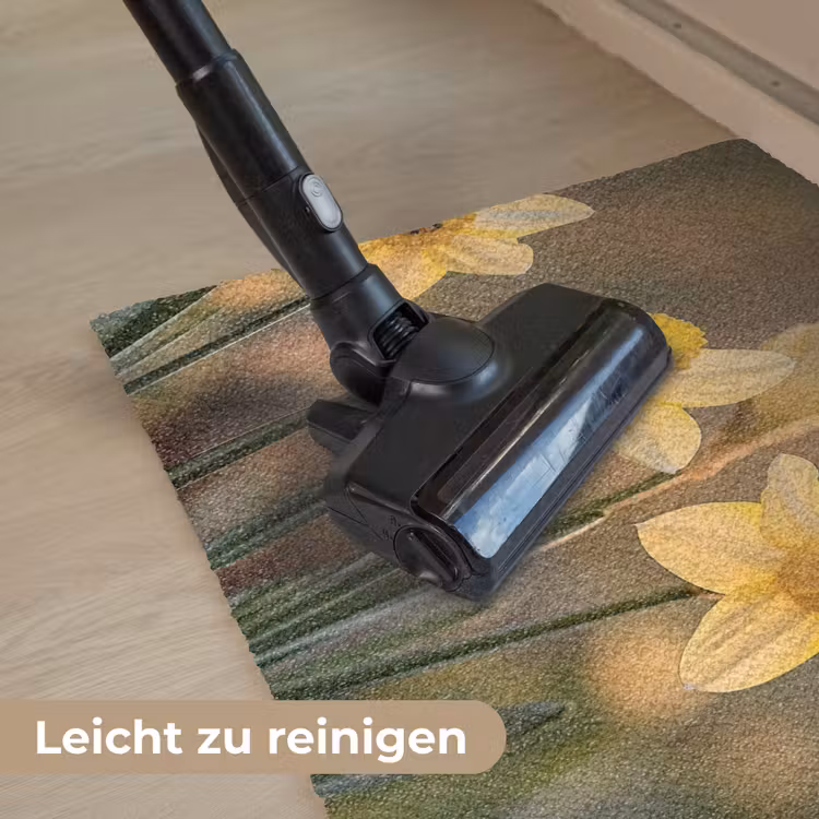 Bloemen - Geel - Wazig Deurmat klein -reinigen_DE