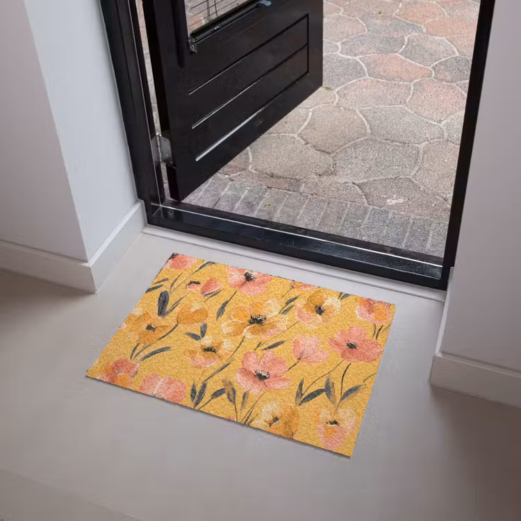 Bloemen - Geschilderd - Geel Deurmat klein -sfeer5