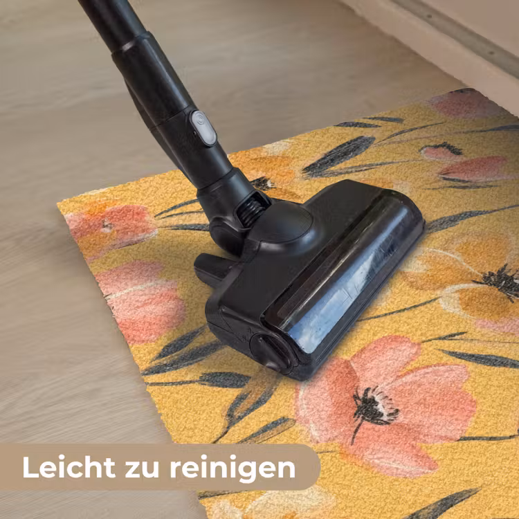 Bloemen - Geschilderd - Geel Deurmat klein -reinigen_DE