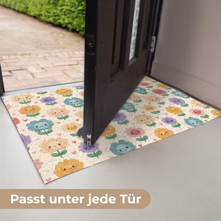 Bloemen - Hartjes - Kleurrijk Deurmat klein 898 -USP_DE