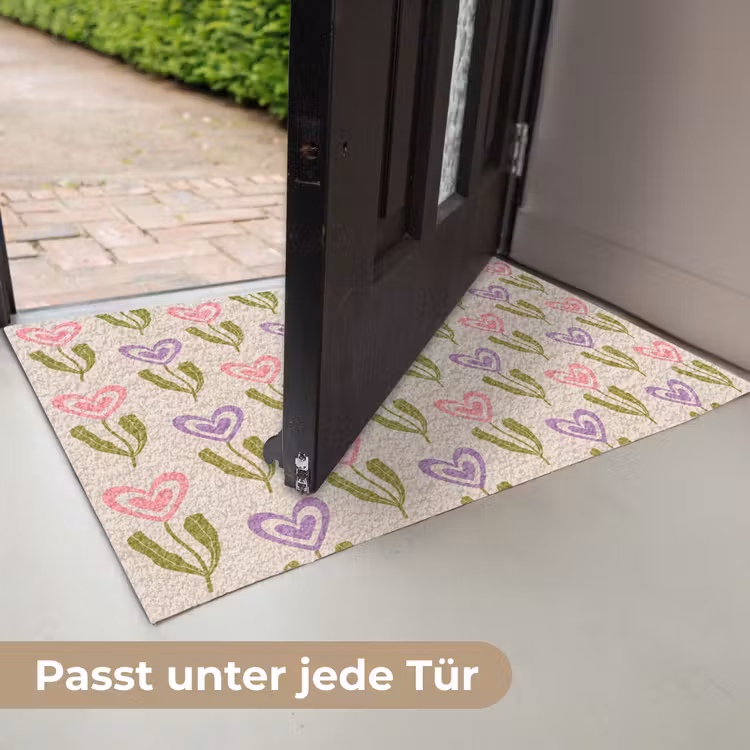 Bloemen - Hartjes - Patroon Deurmat klein 898 -USP_DE