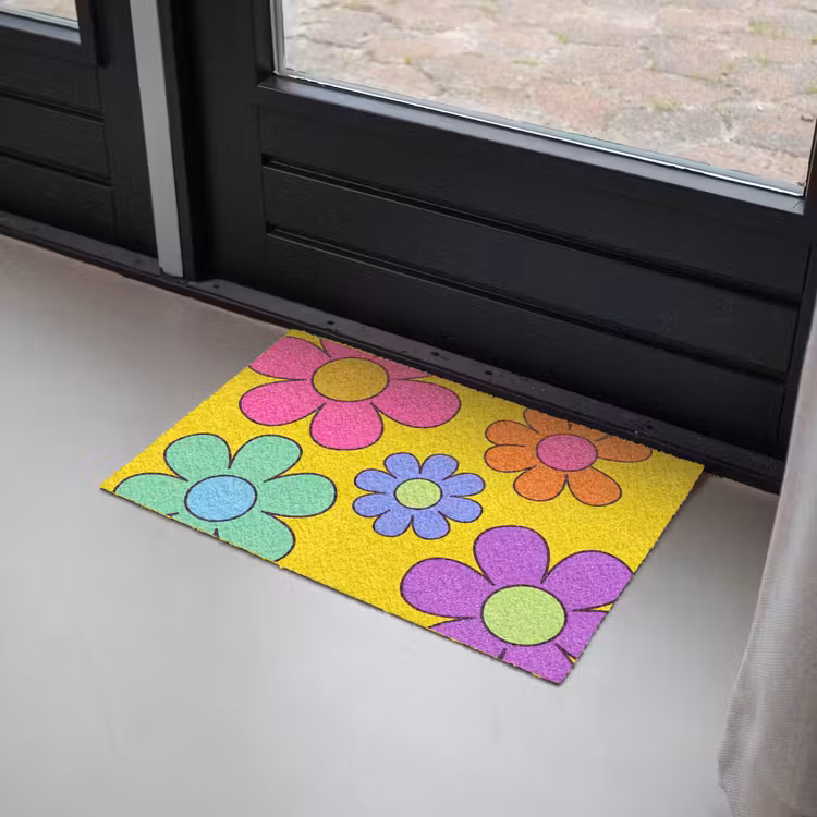 Bloemen - Illustratie - Kleurrijk Deurmat klein -sfeer2