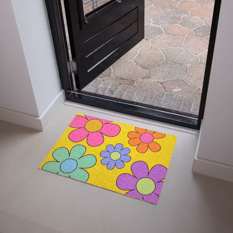 Bloemen - Illustratie - Kleurrijk Deurmat klein -sfeer5
