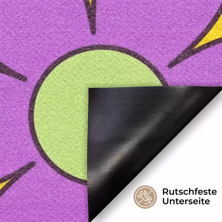 Bloemen - Illustratie - Kleurrijk Deurmat klein -antislip_DE
