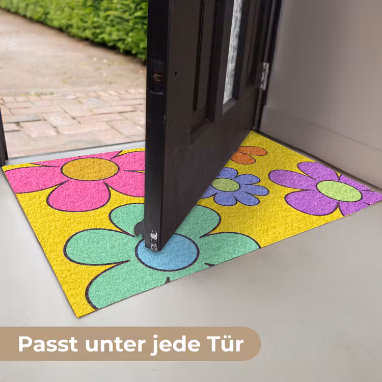 Bloemen - Illustratie - Kleurrijk Deurmat klein -USP_DE