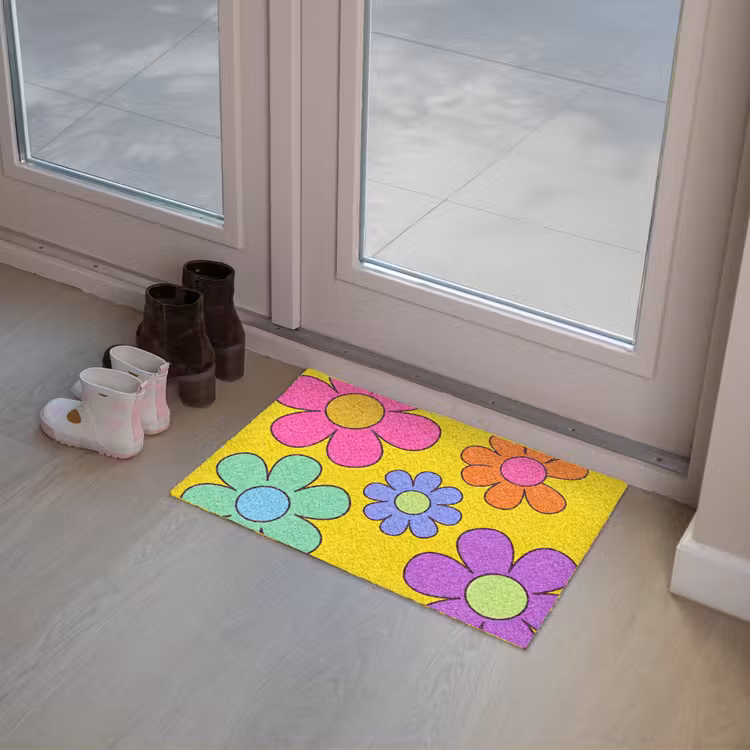 Bloemen - Illustratie - Kleurrijk Deurmat klein -sfeer3