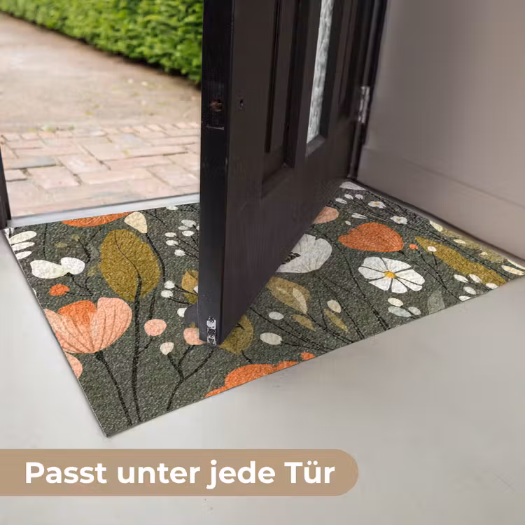 Bloemen - Illustratie - Groen Deurmat klein -USP_DE