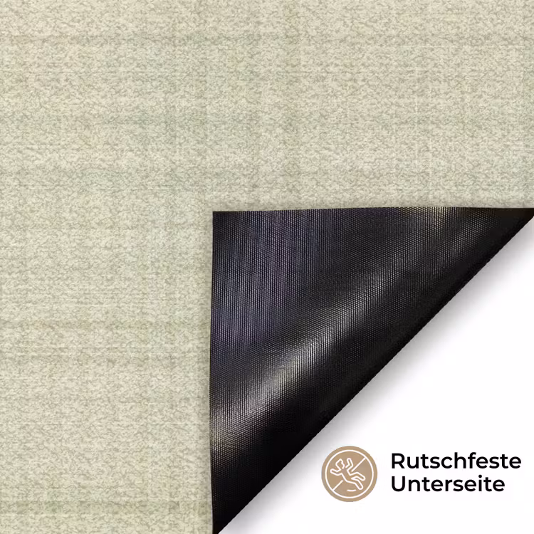 Bloemen - Illustratie - Geruit - Groen Deurmat klein -antislip_DE