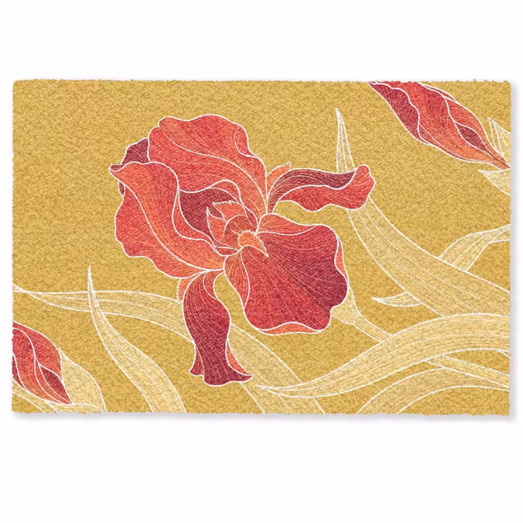 Fußmatte - Blumen – Illustration – Rot - Bloemen - Illustratie - Rood Deurmat klein