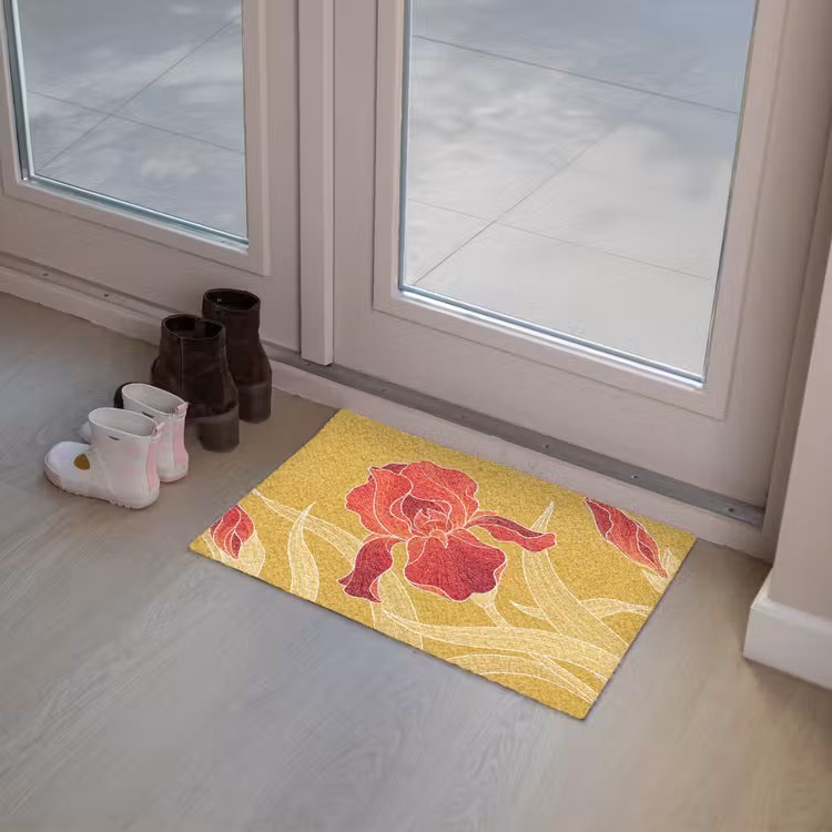 Fußmatte - Blumen – Illustration – Rot - Bloemen - Illustratie - Rood Deurmat klein