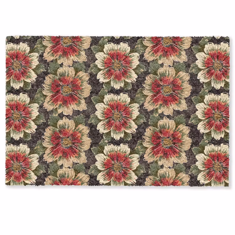 Bloemen - Klassiek - Patroon - Rood Deurmat klein 898 -zkaufland3d