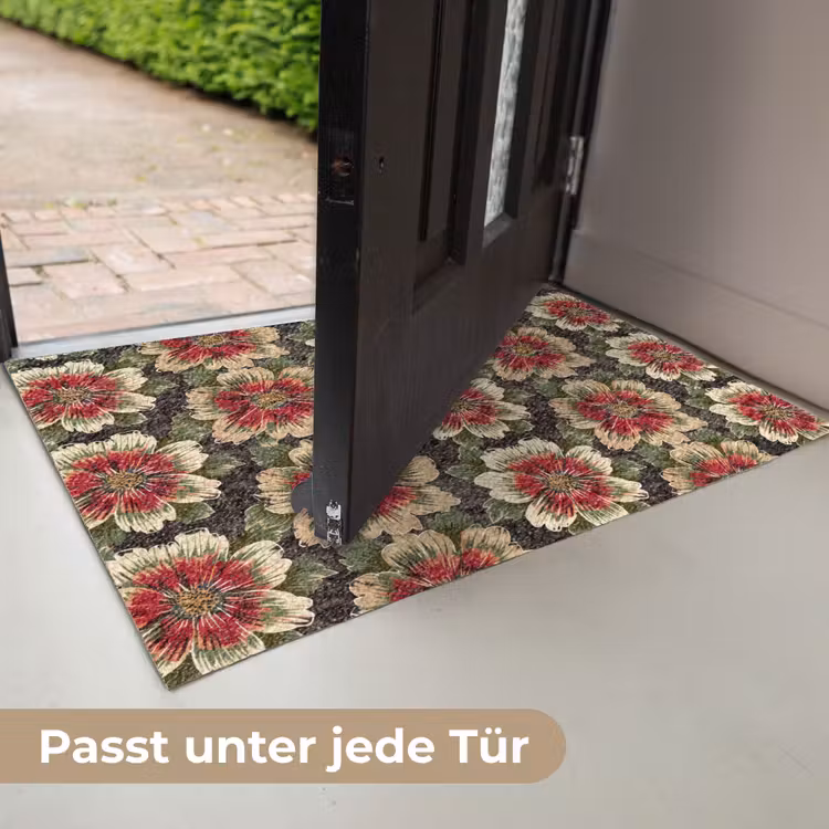 Bloemen - Klassiek - Patroon - Rood Deurmat klein 898 -USP_DE