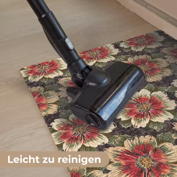 Bloemen - Klassiek - Patroon - Rood Deurmat klein 898 -reinigen_DE