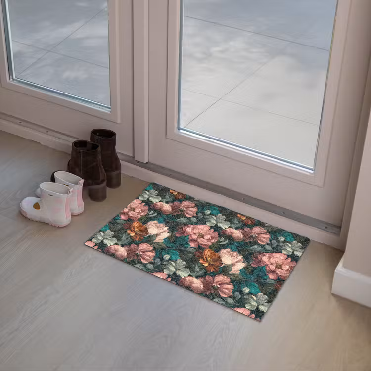 Bloemen - Schilderachtig - Patroon - Roze Deurmat klein 898 -sfeer3