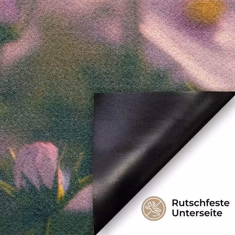 Bloemen - Paars - Wazig Deurmat klein -antislip_DE