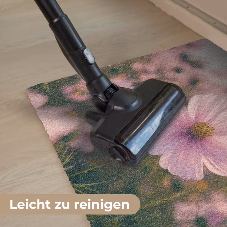 Bloemen - Paars - Wazig Deurmat klein -reinigen_DE