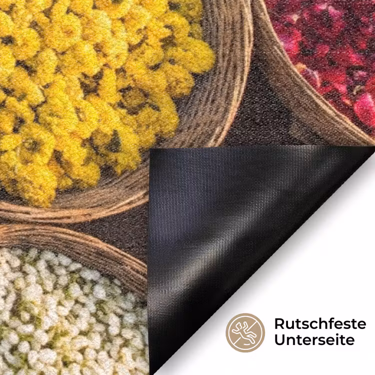 Fußmatte - Blumen – Markt – Bunt - Bloemen - Markt - Kleurrijk Deurmat klein