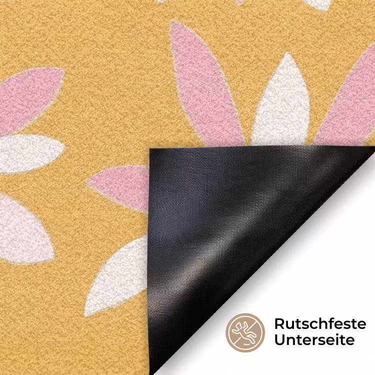 Bloemen - Modern - Geel Deurmat klein 898 -antislip_DE