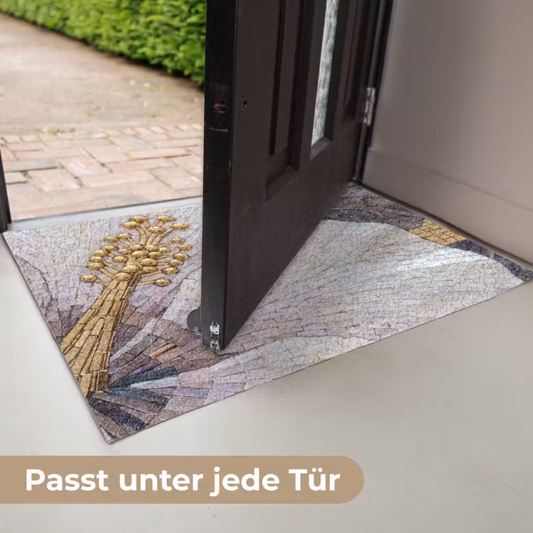 Bloemen - Mozaïek - Kunst - Modern - Goud Deurmat klein -USP_DE