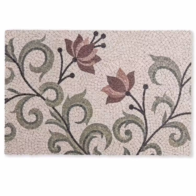 Bloemen - Mozaïek - Patroon - Abstract - Groen Deurmat klein -zkaufland3d