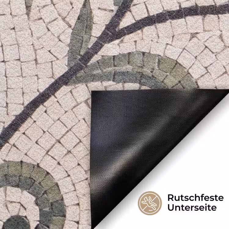 Bloemen - Mozaïek - Patroon - Abstract - Groen Deurmat klein -antislip_DE