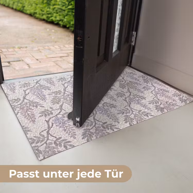 Bloemen - Mozaïek - Natuur - Patroon - Paars Deurmat klein -USP_DE