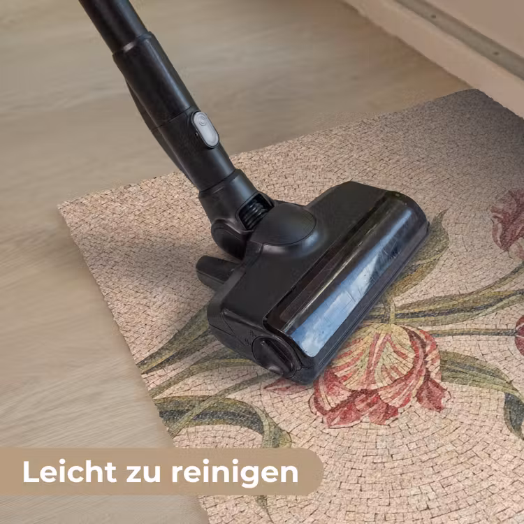 Bloemen - Mozaïek - Rood - Groen - Kunst Deurmat klein -reinigen_DE