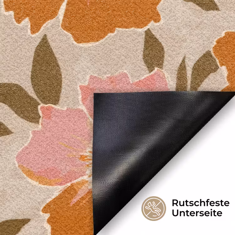Bloemen - Motief - Retro Deurmat klein 898 -antislip_DE