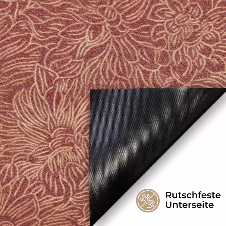 Bloemen - Motief - Rood Deurmat klein 898 -antislip_DE