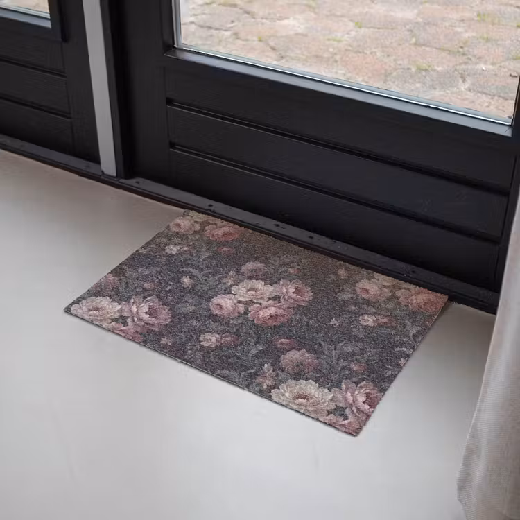 Bloemen - Patroon - Sierlijk - Roze - Donker Deurmat klein -sfeer2