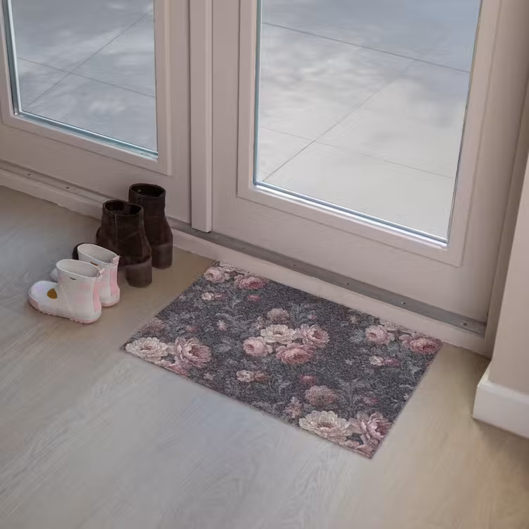 Bloemen - Patroon - Sierlijk - Roze - Donker Deurmat klein -sfeer3